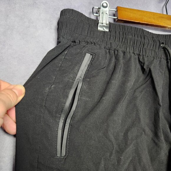 Athletex Jogger Pants Mens Large Black Tapered Drawstring Water Resistant Nylon - Picture 12 of 12